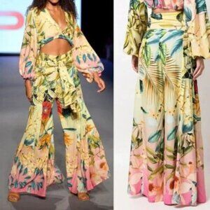 PQ Swim Cora Oasis Tie Front Wide Leg Floral Palazzo Pants